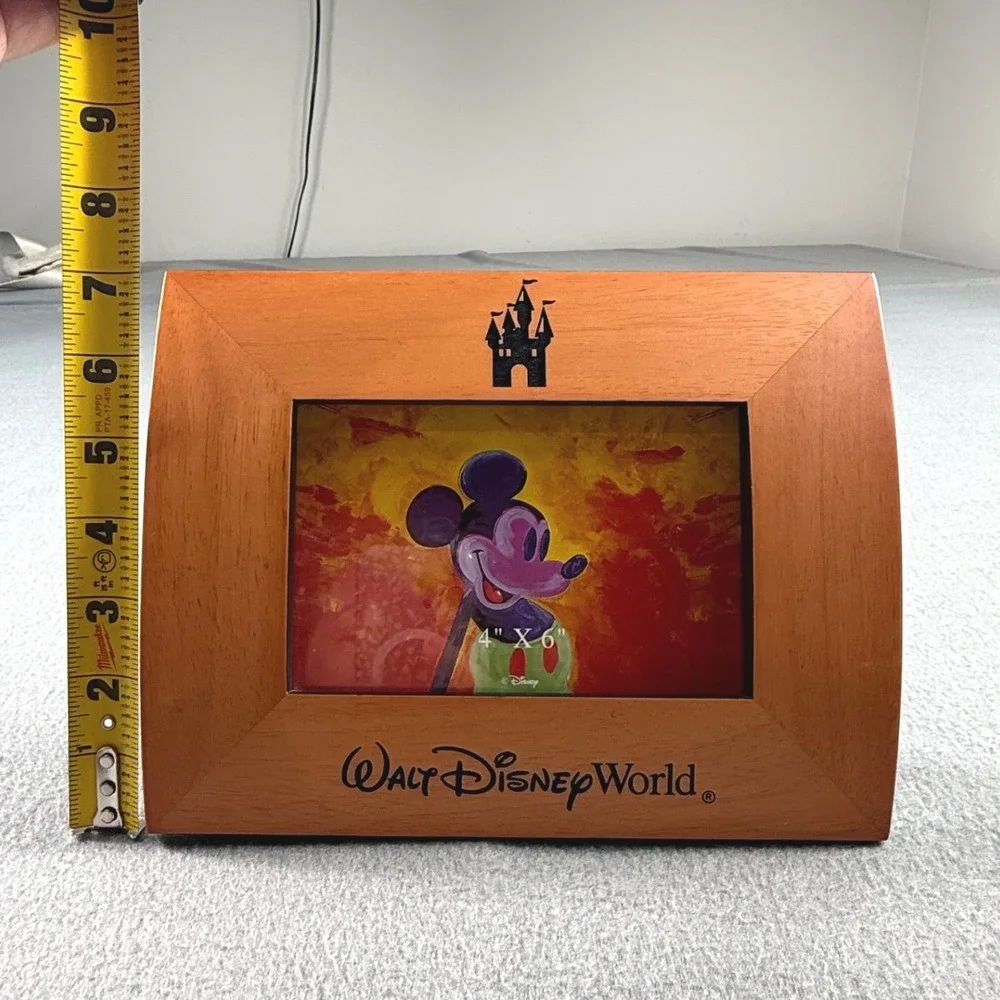 Disney World Mickey Mouse Wooden 4x6 Photo Frame Castle Souvenir Picture Frame‎